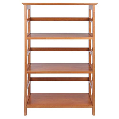 Winsome Wood Four-Tier Bookshelf in Honey Finish - WoodArtSupply