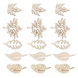 TEHAUX 50pcs Unfinished Wood Shapes Chip Wedding Ornament DIY Handcraft Slice Wood Leaves for Crafts Wedding Decor Cutouts Embellishments Unfinished TEHAUX