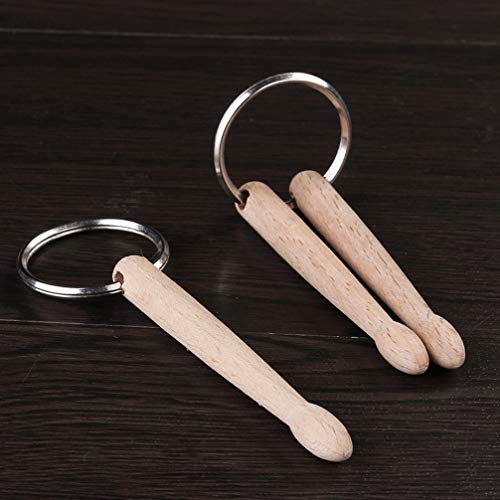 SUPVOX 3PCS Mini Wood Drumstick Keychain Drum Stick Key Ring Gift for Drummer Friends Double Drum Stick - WoodArtSupply