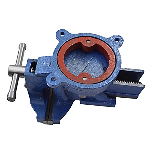raseparter 5-Inch Bench Vises with Anvil Swivel Locking Base Table Top Clamp, Duty Bench Vise with Locking 360-Degree Swivel Anvil raseparter