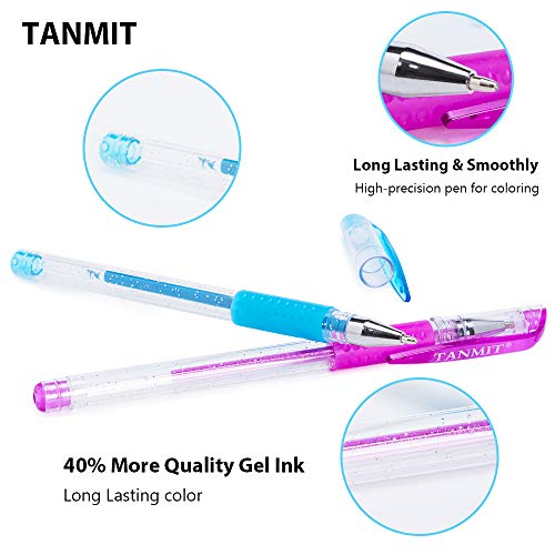 TANMIT Glitter Gel Pens, 33 Colors Neon Glitter Pens Set Gel Art Marke ...