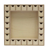 13 Inch Christmas Advent Calendar Shadow Box - Pre Assembled with Removable Drawers - Unfinished Wood Ready to Decorate and Personalize - For DIY, Creative Hobbies