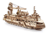 UGEARS 3D Puzzles Research Vessel - DIY Model Ship 3D Idea - Unique and Creative Wooden Mechanical Models - Self Assembly Woodcraft Construction Kits UGEARS