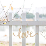 Love Wooden Sign 2Pack Cutout Love Wood Letter Hanging Decorative DIY Words Sign Door for Home Shop Hotel Lamantery