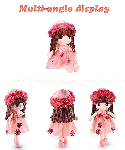 HWD Kawaii Flower Fairy Stuffed Soft Plush Toy Doll Girls Gift, 18 Inch (Pink) - WoodArtSupply