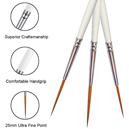 Afantti 15 Pcs Paintbrushes, Detail Fine Paint Brushes Micro Mini Tiny Artist Paintbrush Set | Ultra Fine Point Tip | for Miniature Acrylic Script Afantti