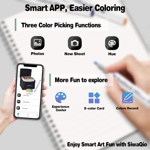  SiwaQio 204 Alcohol Art Markers with Creative App