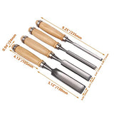 CNBTR Carbon Steel Carving Firmer Gouge Semicircle Wood Chisel Set DIY Woodworking Handle Carpentry Tools Pack of 4 CNBTR