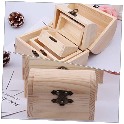 VOSAREA 3pcs Boxes Wooden Box Craft Storage Jewelry Organizer Tray Strawberry Decor Unfinished Wooden Jewelry Case Diy Wooden Handmade Gifts Jewelry VOSAREA