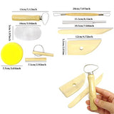 Honbay 8-Piece Wooden Pottery Clay Wax Tool Kit Carving Sculpting Modeling Tool Set HONBAY