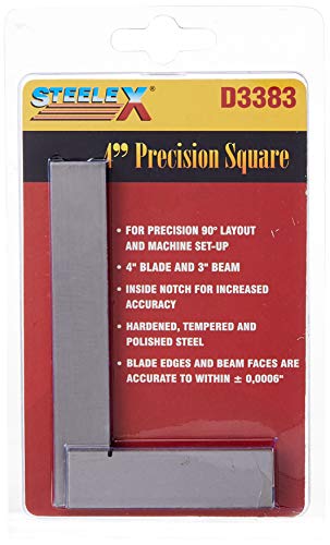 Steelex D3383 Precision Square, 4-Inch,Silver Steelex