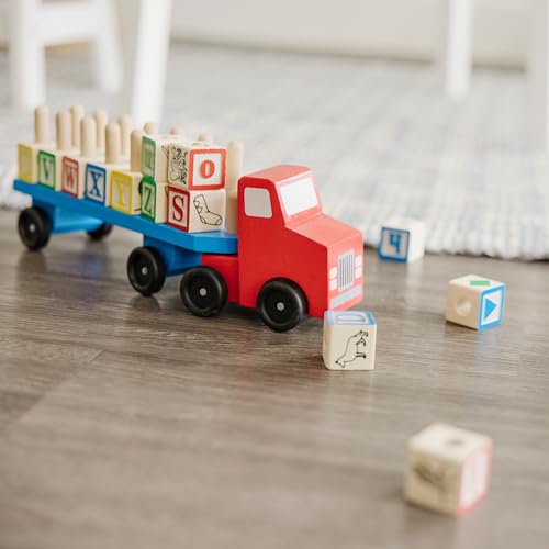 Melissa & Doug Alphabet Blocks Wooden Truck Educational Toy - WoodArtSupply