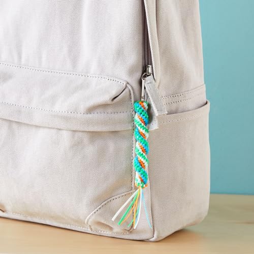 Lanyard String Boondoggle Kit with 10 Rolls (40 Yards Each) for Keychains and Bracelets (100 Total Pieces) Bright Creations