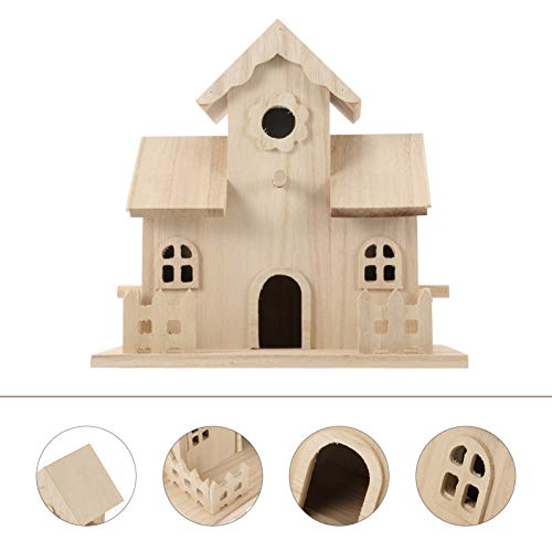 Balacoo Wooden Bird House Bird Nest Unfinished Unpainted Wood Birdhouse Hanging Sleeping Nest Indoor Outdoor Bird House Garden Bird Bed for Squirrel balacoo