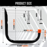 HORUSDY 6 Pack Garage Hooks, Utility Hooks, Garage Hooks Heavy Duty Wall Hooks (Large - 8 inch) HORUSDY