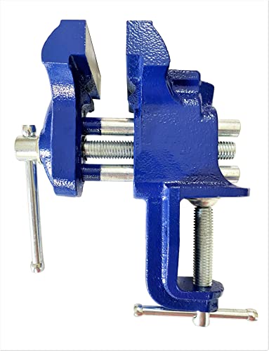 Rolin Vise Wood Working Clamp 3 Inch Light Duty Tools Small Home Vise Table Vise Blue ROLIN