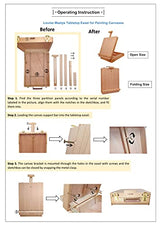 Louise Maelys Tabletop Easel Beechwood Art Easel for Painting Canvases Table Easel Stand for Painters Painting by Numbers, Students Beginners Artist Louise Maelys