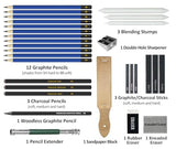LUCYCAZ Drawing Kit - 55pcs Sketching Kit, Art Supplies for Adults with Drawing Pencils, Charcoal Pencils and Sketchpad, Drawing Supplies for Artist LUCYCAZ