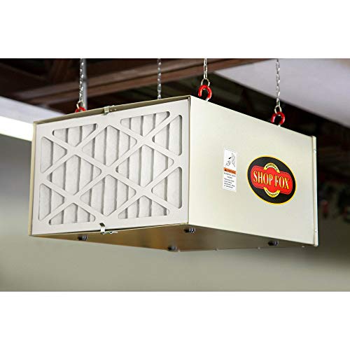 Shop Fox W1830 3-Speed Hanging Air Filter, White Shop Fox