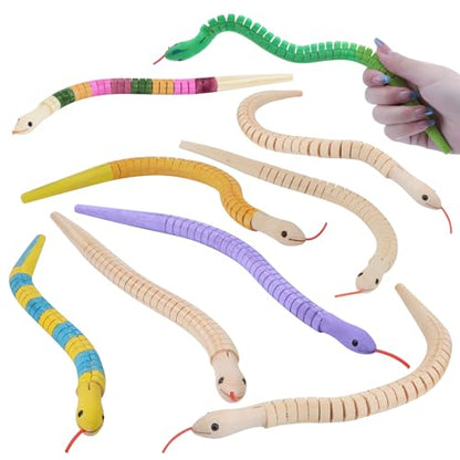 WOWOSS 10 Pcs Unfinished Wooden Wiggly Snakes Set, 12 inch Wooden Snakes Unfinished, Wooden Wiggly Snake, 12 Inch Natural Unpainted Flexible Timber - WoodArtSupply