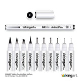 KINGART 430-10 PRO Inkline Micro Line & Precision Graphic Pens, 10 Assorted Nibs, Archival Waterproof Black Japanese Ink for Art, Illustration, KINGART
