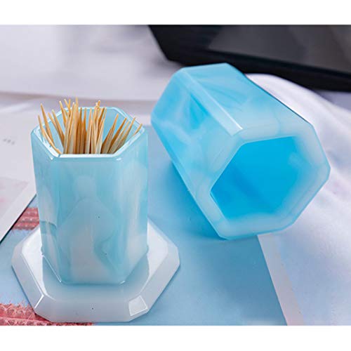 iSuperb 2 pcs Resin Molds Toothpick Holder Silicone Jar Molds Pen Holder Lipstick Holder UV Epoxy Resin Casting Molds for DIY Craft Holder Organizer - WoodArtSupply