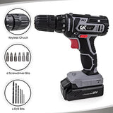 Cordless Drill/Driver Kit, 20V MAX 3/8” Keyless Chuck Compact Drill Set 2.0A Battery, Charger, 18+1 Torque Clutch, 0-650 No Load Speed, 309 In-lbs CottonKing