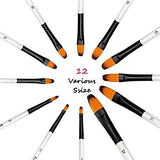 GETHPEN Filbert Paint Brushes Set Watercolor Paint 48 Colors GETHPEN