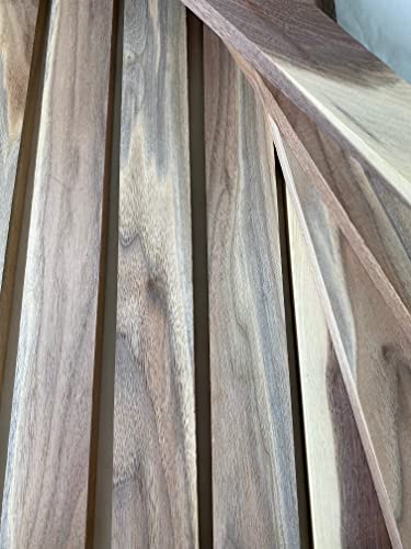 6 Pack of 3/4 x 2 x 16 Inch Sappy Walnut Lumber Boards for Making Cutting Boards, and other Crafts Woodchucks Wood