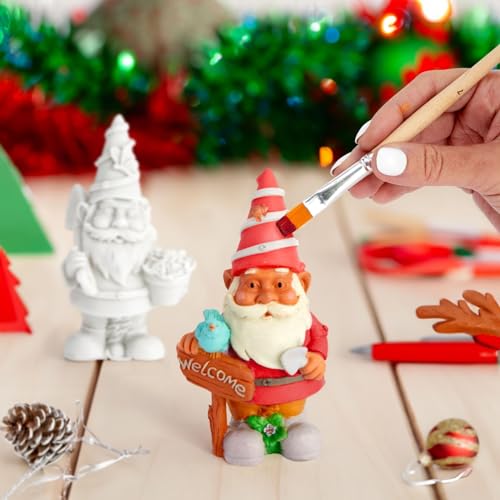 2 Pack Ceramics to Paint - Paint Your Own Garden Gnome Statues, Blank Paintable Ceramics for Adults (5 in) Bright Creations