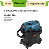 WHI-GN Replacement for BOSCH Bags, VB090F Fleece Filter Bags, compatible with BOSCH 9 Gallon Dust Extractors VAC090 (6 Pack) WHI-GN