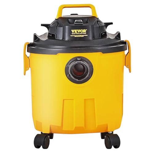 VEVOR Shop Vacuum Wet and Dry, 5 Gallon 6 Peak HP Wet/Dry Vac, Powerful Suction with Blower Function with Attachments 2-in-1 Crevice Nozzle, Small VEVOR