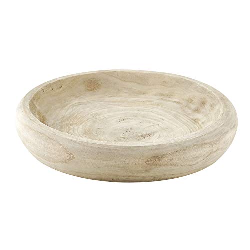 Santa Barbara Design Studio Wood Serving Bowl, Hand Carved Paulownia Wood Fruit Bowl/Wood Decor, 11.5" Large, Natural - WoodArtSupply