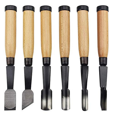 SUNREEK 6 Pieces Professional Wood Carving Chisel Set Woodworking Tools for Wood Carving and Woodwork