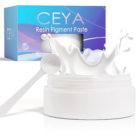 Ceya White Resin Pigment Paste, 3.5oz/100g Epoxy Dye Pigment Opaque Epoxy Resin Tint Higher Concentrated Colorant for Resin Coloring, Crafts ceya