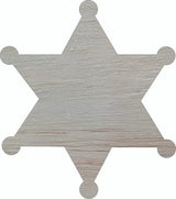 Wooden Sheriff Badge Star 4" Cutout, Unfinished Wood Blank NEXTCraft