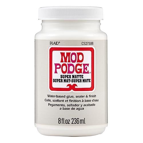Mod Podge Super Matte, Premium All-in-One Glue, Sealer, and Finish, 8 fl oz, CS27596, Clear Mod Podge