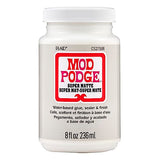 Mod Podge Super Matte, Premium All-in-One Glue, Sealer, and Finish, 8 fl oz, CS27596, Clear Mod Podge