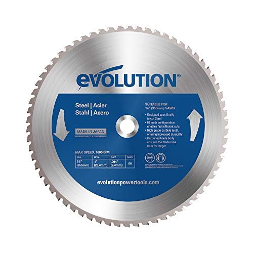 Evolution Power Tools 14BLADEST Steel Cutting Saw Blade, 14-Inch x 66-Tooth , Blue Evolution