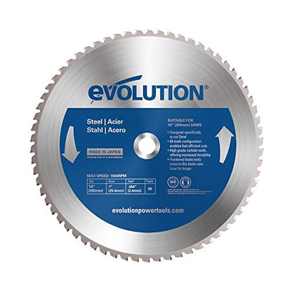 Evolution Power Tools 14BLADEST Steel Cutting Saw Blade, 14-Inch x 66-Tooth , Blue - WoodArtSupply