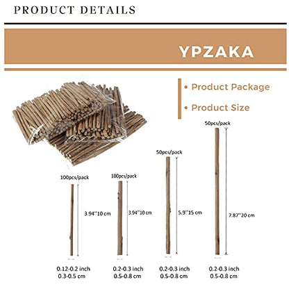 YPZAKA Unfinished Wood Sticks 7.8Inch Long 0.2-0.3Inch in Diameter Natural Wooden Sticks for Crafts Twigs Diftwood for DIY Crafts Christmas Ornaments - WoodArtSupply