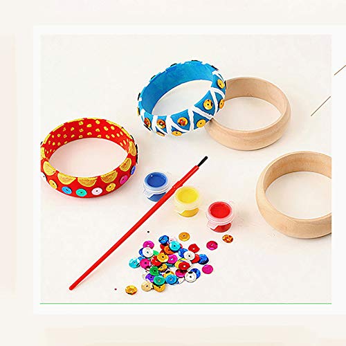 ccHuDE 4 Pcs Blank Unfinished Wood Bangle Bracelets Natural Wooden Rings Wood Circles for Crafts Jewelry DIY 25mm ccHuDE