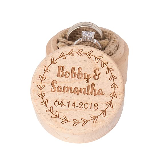 Personalized Wedding Ring Box, Wooden Ring Box, Ring Bearer Box, Wedding Ring Holder, Custom Ring Box, Engagement Ring Box WoodArtSupply