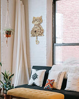 Wooden 3D Puzzles for Adults Model kit Cat Clock Kids Wall Clock Decor for Birthday Gift/Christmas Day Jigtoy