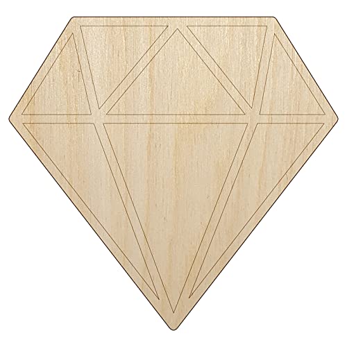 Diamond Engagement Unfinished Wood Shape Piece Cutout for DIY Craft Projects - 1/4 Inch Thick - 6.25 Inch Size Sniggle Sloth