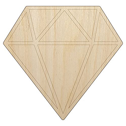 Diamond Engagement Unfinished Wood Shape Piece Cutout for DIY Craft Projects - 1/4 Inch Thick - 6.25 Inch Size - WoodArtSupply