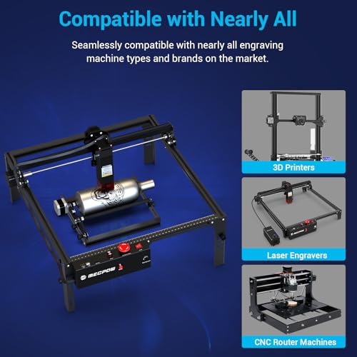 Mecpow G3 Laser Rotary Roller, Laser Engraver Y-axis Rotary Roller Engraving Module for Cylindrical Objects, Compatible with Most Kinds of CNC Laser