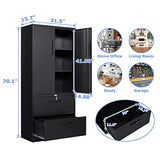 AFAIF Metal File Cabinets, Lateral Filing Cabinet with 2 Drawers,70" H File Cabinet for Home Office, Office Storage Cabinet with Adjustable Storage AFAIF