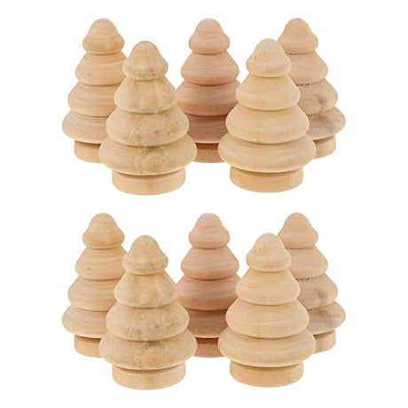 Milisten 10Pcs DIY wooden ornaments unfinished wooden figures wooden doll figurine DIY wood xmas tree Wood Peg Dolls Blank Blank Figures unfinished Milisten