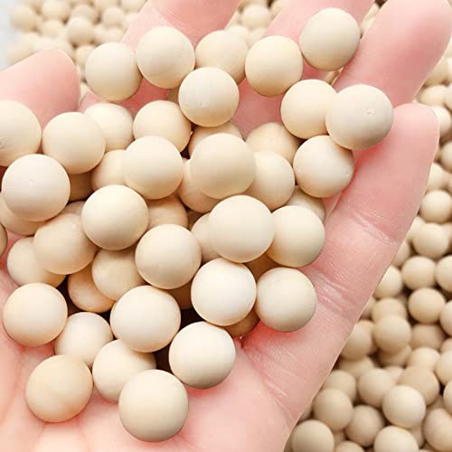 Enkrio 100 PCS Unfinished Wood Beads 0.78 inch Natural Round Wooden Balls for Home Farmhouse Decor and DIY Crafts Enkrio